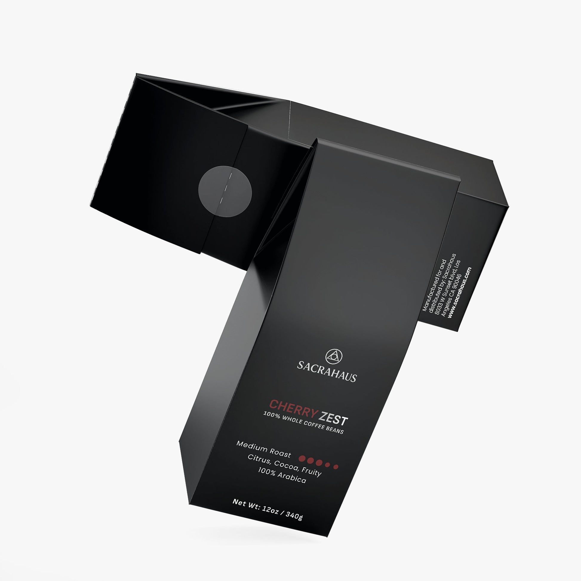 SACRAHAUS Cherry Zest Coffee Medium Roast Package with Rich Aroma and Flavor Profile